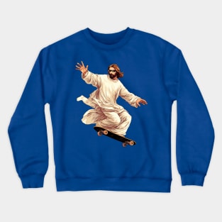 Jesus Skate Shred with Thug Life glasses Crewneck Sweatshirt